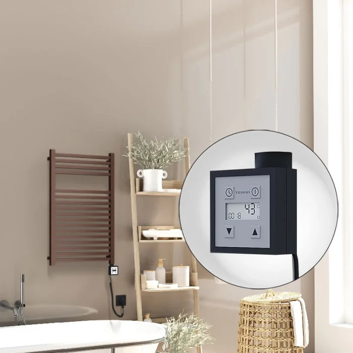 Barbados Elektrikli Havlupan 500x800 Bakır Eskitme Parlak (KTX3 Termostat) 300W Spiral Kablolu