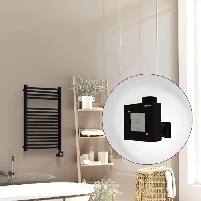 Barbados Elektrikli Havlupan 500x800 Siyah Mat (KTX1 Termostat) 600W