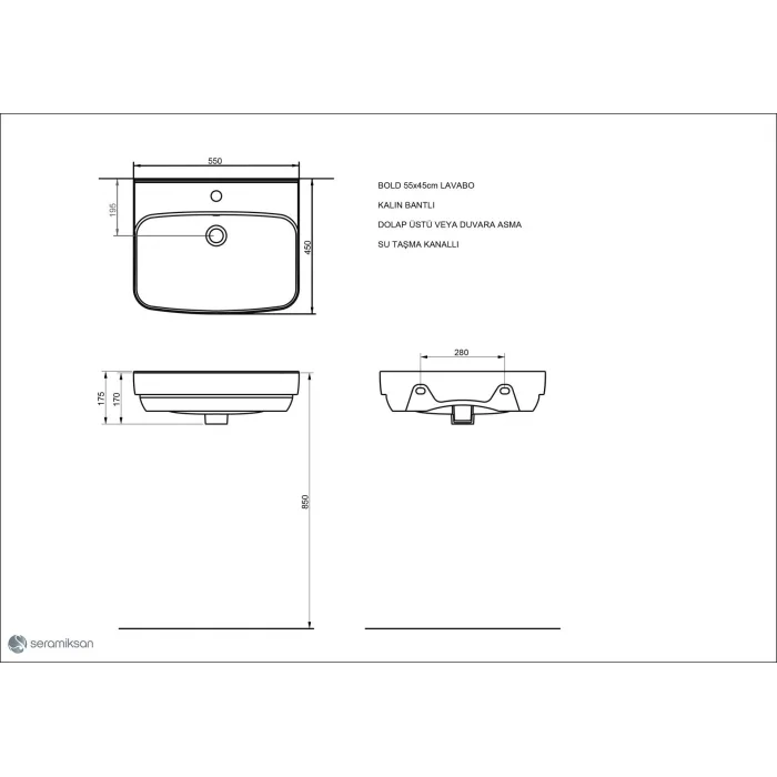 Bold Lavabo (55x45 Cm)