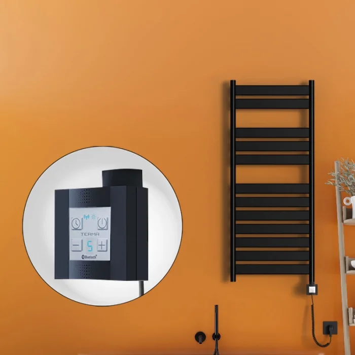 Bora Bora Elektrikli Havlupan 500x1200 Mat Siyah Ktx4 600 Watt Spiral Kablolu