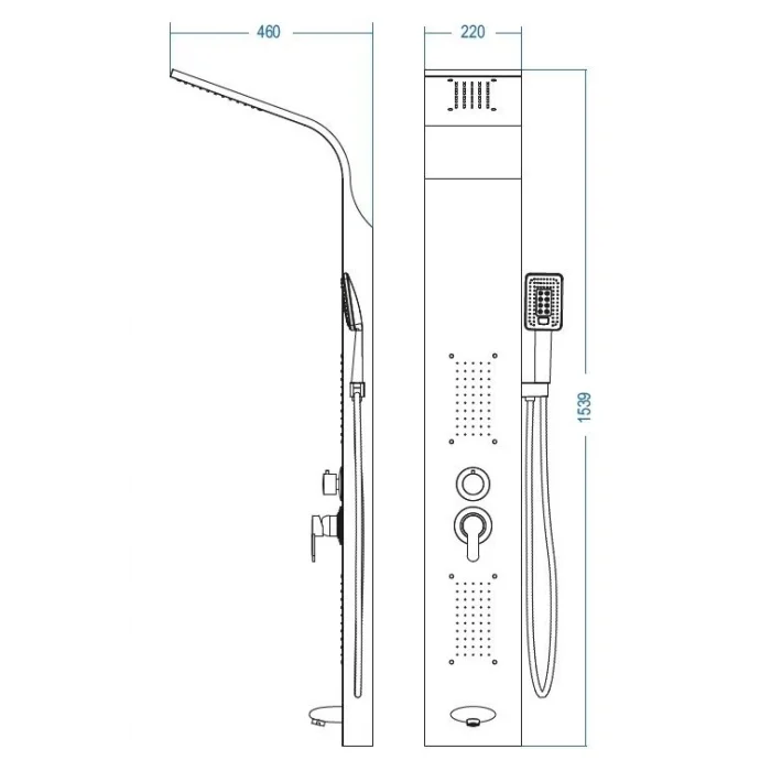 Duxxa Paslanmaz Duş Paneli Beyaz