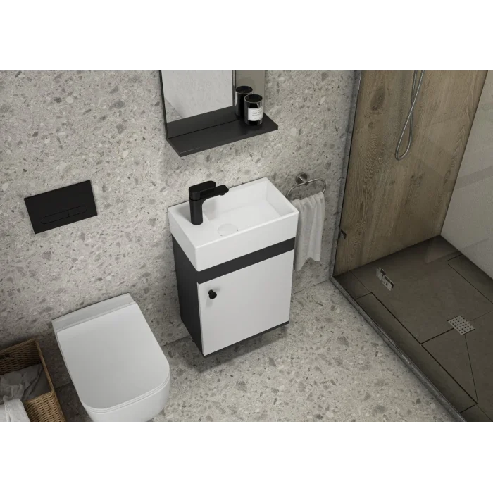 ECE City 45 Cm.Takım Dolap Antrasit-Beyaz Set