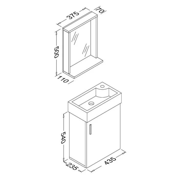 ECE Slim Smart 45 cm Banyo Dolabı Beyaz