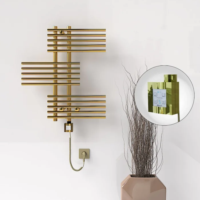 FIJI Elektrikli Havlupan 650x740 Altın (KTX4 Termostat) 200W Spiral Kablolu