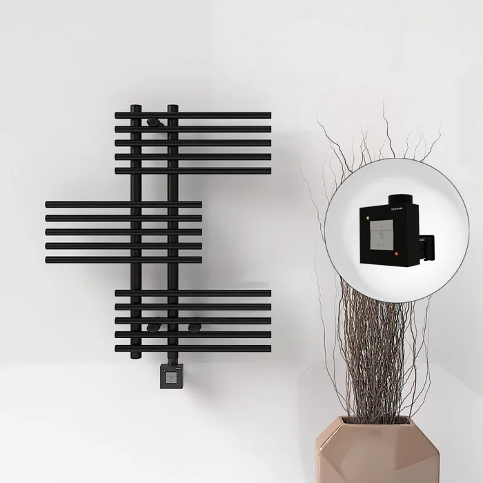 FIJI Elektrikli Havlupan 650x740 Siyah Mat (KTX1 Termostat) 300W