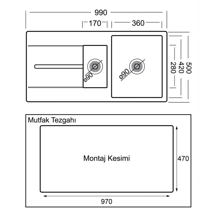 GL General Artes Granit Evye 99x50 Krem