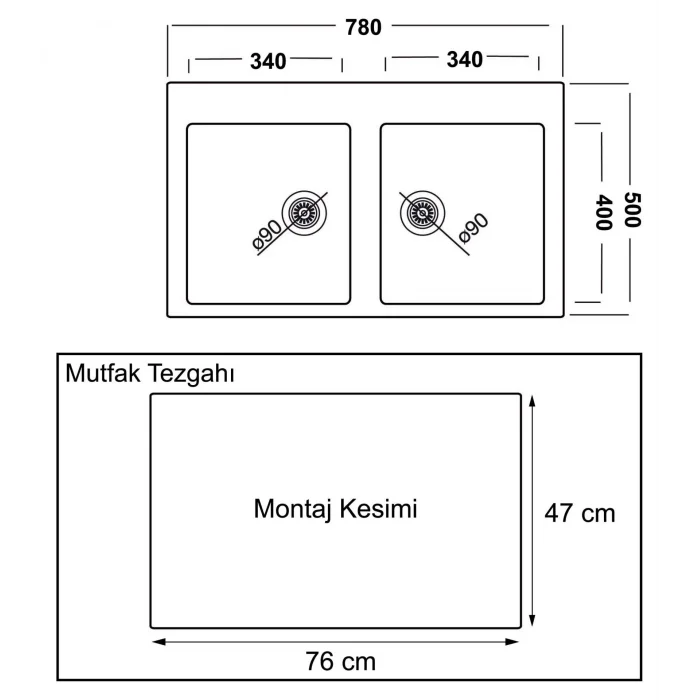 GL General Ava Granit Evye 78x50 Beyaz
