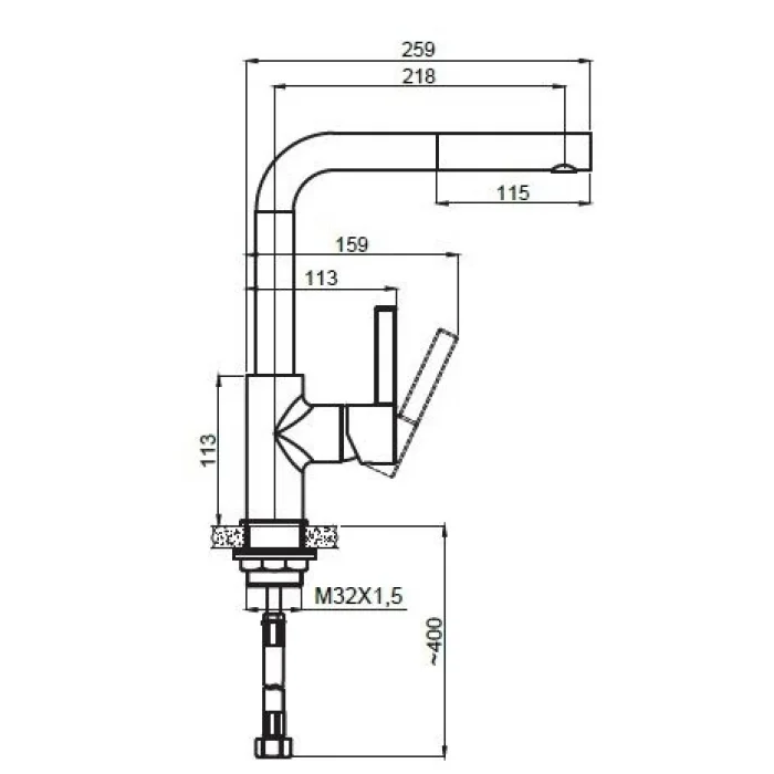 GL General Epıca Granit Evye Bataryası Antrasit