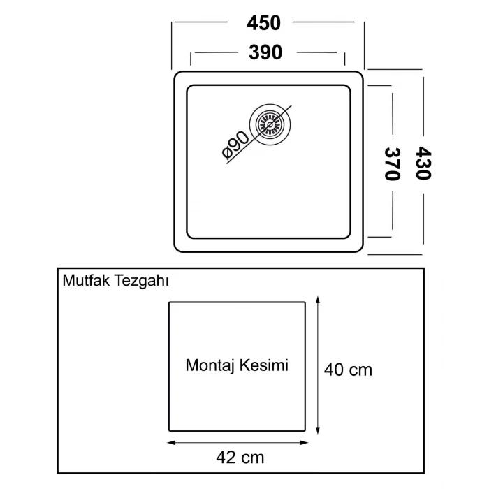 GL General Nexus Granit Evye 40x45 Beyaz 39U