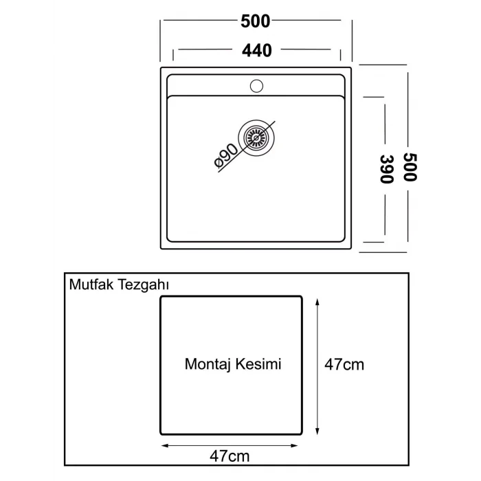 GL General Vista Granit Evye 50x50 Metalik Gri