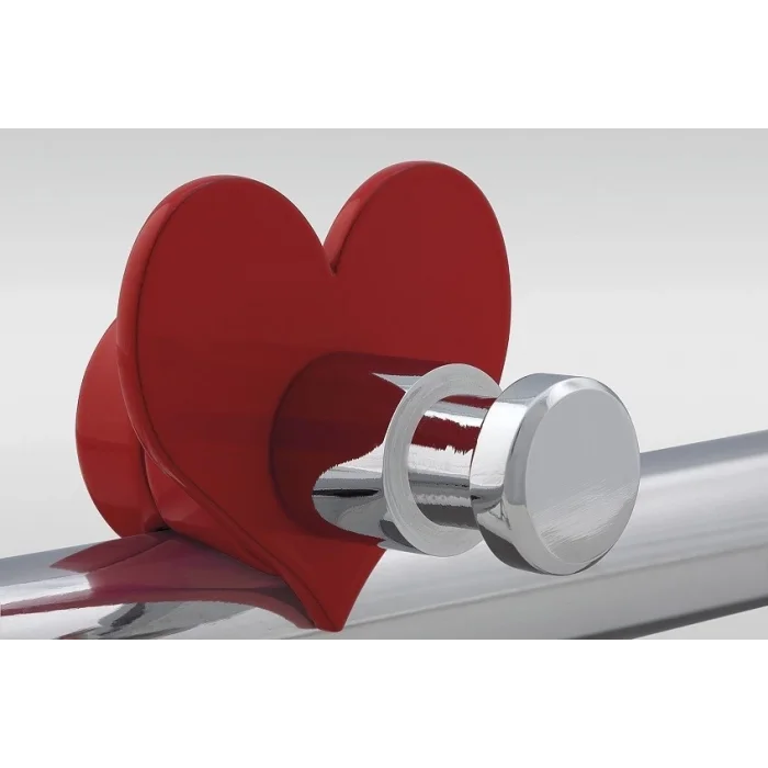 Havlupan Havlu ve Bornoz Askısı H03 Metal Kalpli Kırmızı-Krom