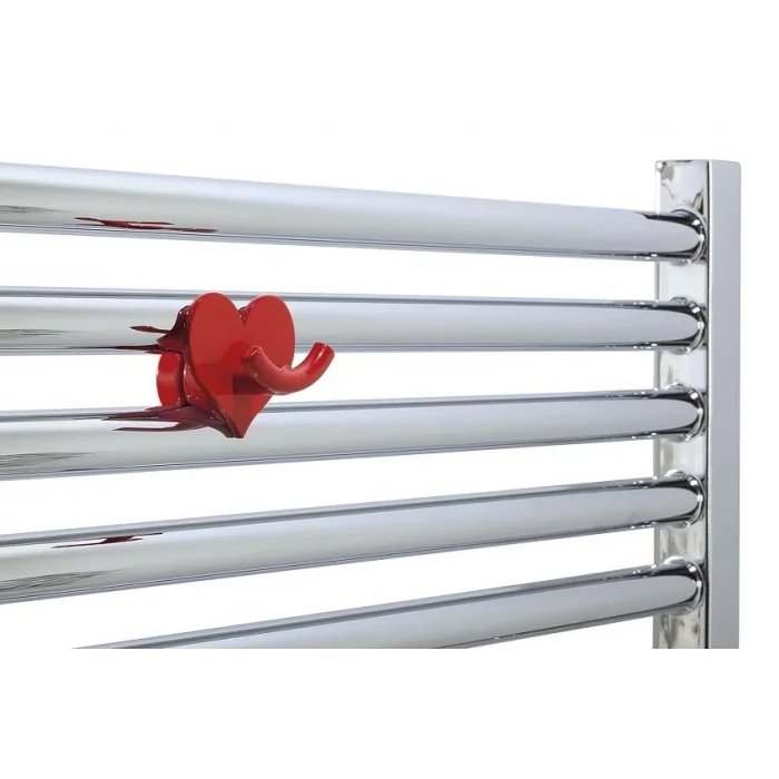 Havlupan Havlu ve Bornoz Askısı H05 Metal Kalpli Kırmızı