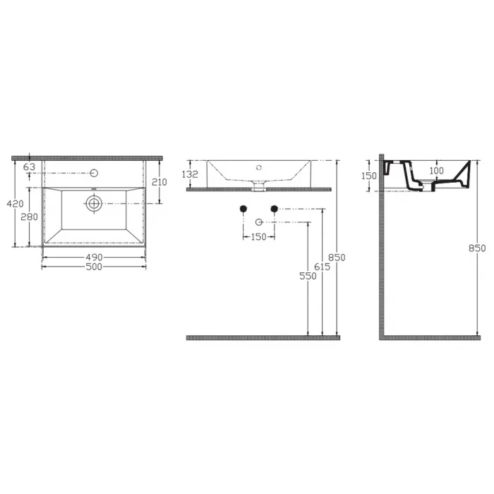 Isvea SistemaZ Tezgah Üstü Lavabo 51 cm - Beyaz