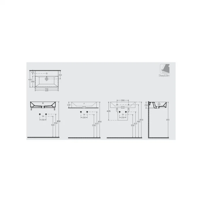 Isvea SistemaZ Tezgah Üstü Lavabo 60 cm - Beyaz
