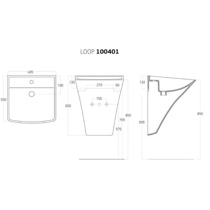 Loop Asma Monoblok Lav.Beyaz 100401-101