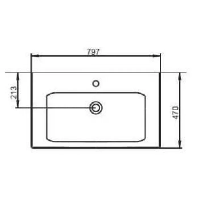 Luna Flat Lavabo 80 Cm. Mob.Geçmeli H-Extra
