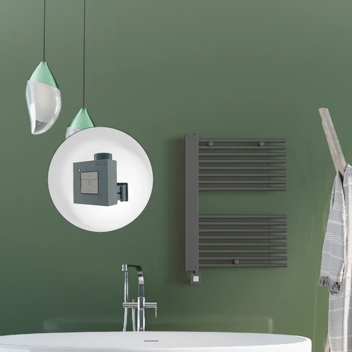 MALE Elektrikli Havlupan 600x800  Antrasit (KTX1 Termostat) 600W Spiral Kablolu