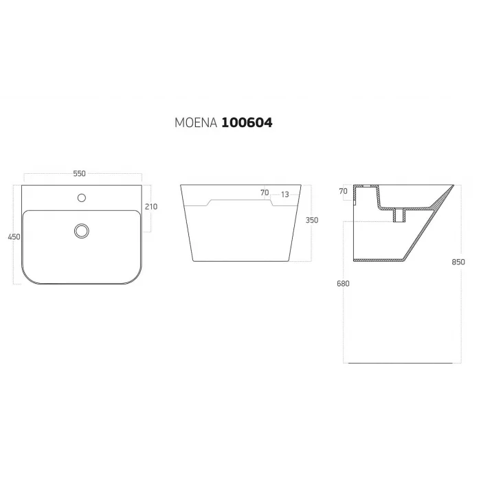 Moena Y.Asma M.Blok Lav.Beyaz 100604-101/55 Cm