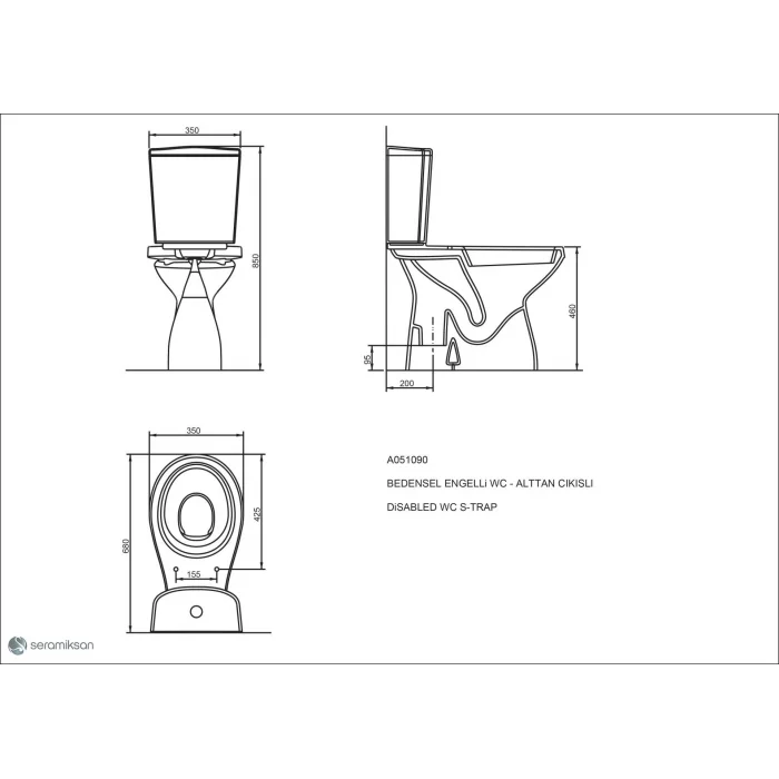 Natura Bedensel Engelli Klozet+ Rezervuar