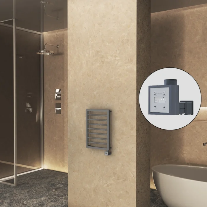 NAXOS Elektrikli Havlupan 450x655 Antrasit Texture (KTX3 Termostat) 300W