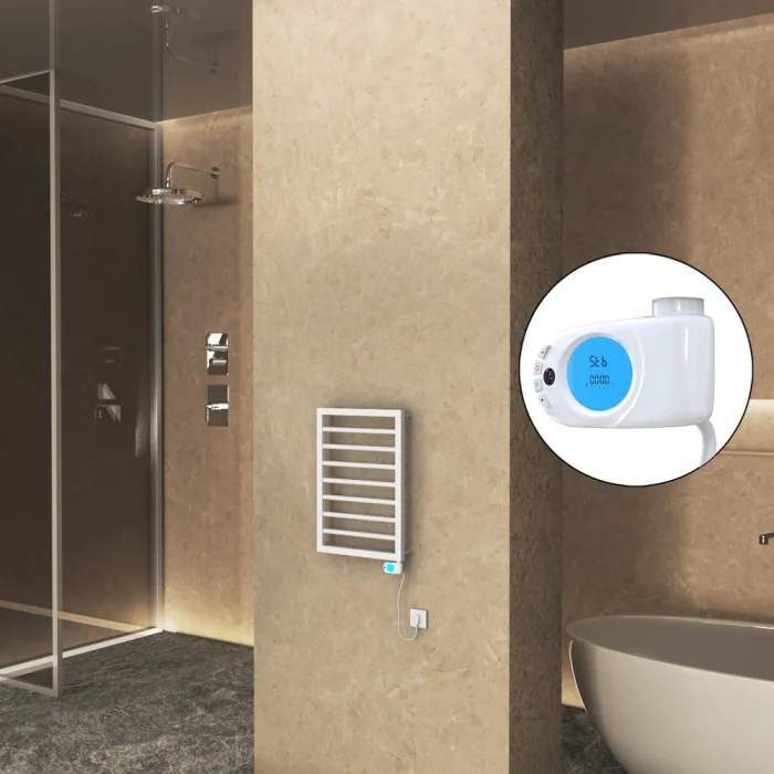 NAXOS Elektrikli Havlupan 450x655 Beyaz Mat (Musa Termostat) 300W