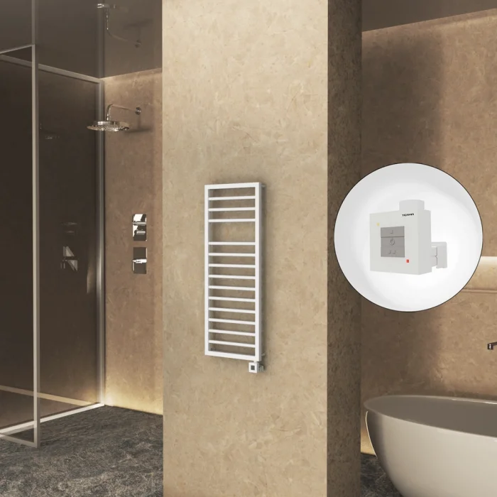 NAXOS Elektrikli Havlupan 500x1193 Beyaz Mat (KTX1 Termostat) 600W