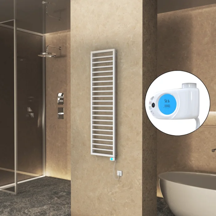 NAXOS Elektrikli Havlupan 500x1655 Beyaz Mat (Musa Termostat) 600W