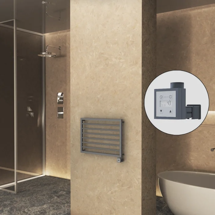 NAXOS Elektrikli Havlupan 800x578 Antrasit Texture (KTX3 Termostat) 300W