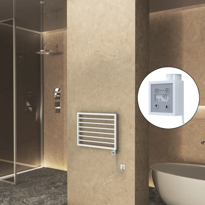 NAXOS Elektrikli Havlupan 800x578 Beyaz Mat (KTX3 Termostat) 300W Spiral Kablolu