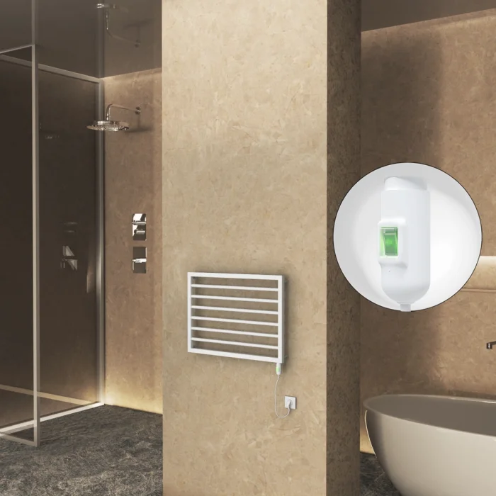 NAXOS Elektrikli Havlupan 800x578 Beyaz Mat (On/Off Düğmeli) 300W