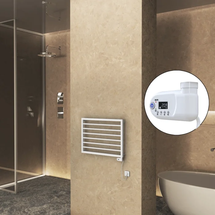 NAXOS Elektrikli Havlupan 800x578 Beyaz Mat (Thesis Termostat) 300W