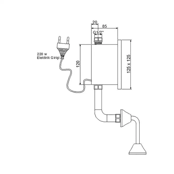 Newarc Ankastre Fotoselli Pisuvar Musluğu