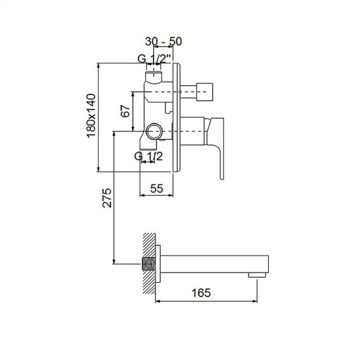 Newarc Aqua Ankastre Banyo Bataryası Siyah