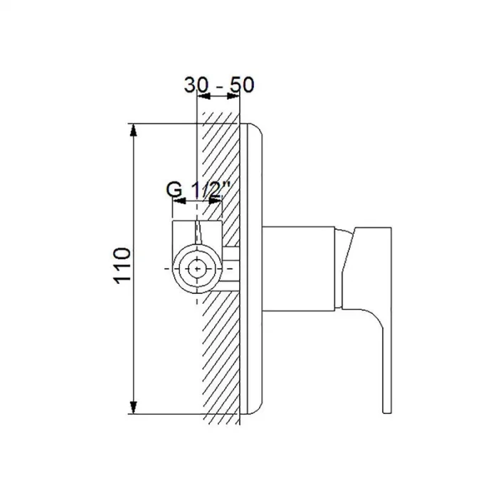 Newarc Aqua Ankastre Duş Bataryası Siyah