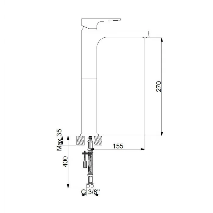 Newarc Aqua Çanak Tipi Lavabo Bataryası Beyaz