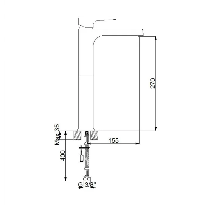 Newarc Aqua Çanak Tipi Lavabo Bataryası Siyah