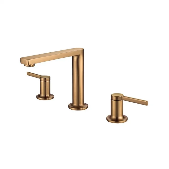 Newarc Bold 3 Delikli Lavabo Bataryası Mat Altın