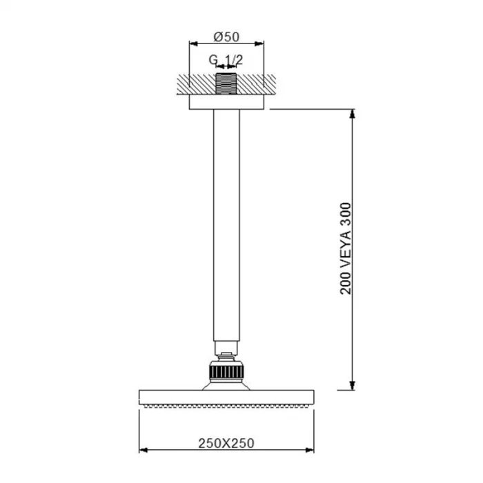 Newarc Corner Duş Başlığı Krom-Metal