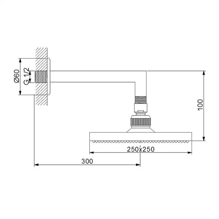 Newarc Corner Duş Başlığı Krom-Metal
