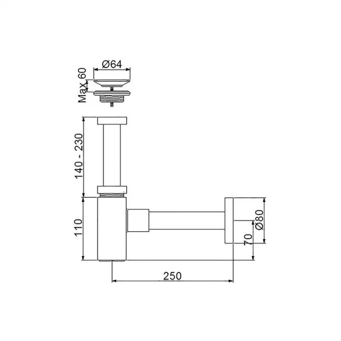 Newarc Corner Lavabo Sifonu-Altın
