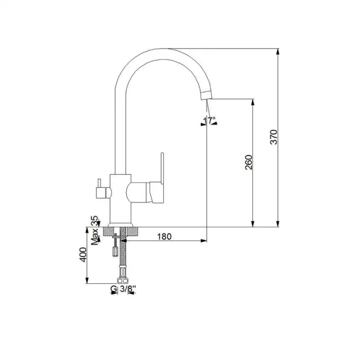 Newarc Domıno Arıtma Su Girişli Evye Bat.Siyah