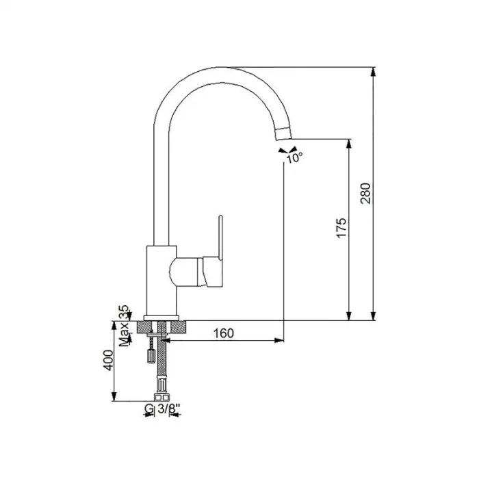 Newarc Domıno Dönerli Lavabo Bataryası Altın