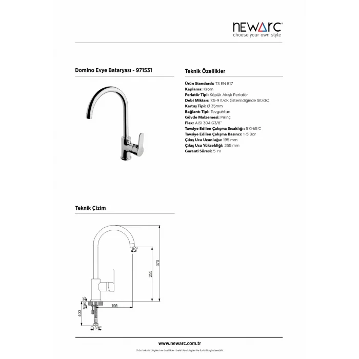 Newarc Domıno Evye Bataryası