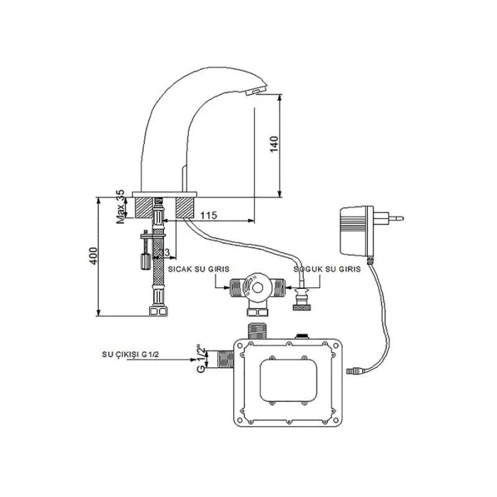 Newarc  Elite Fotoselli  Lavabo Bataryası Altın