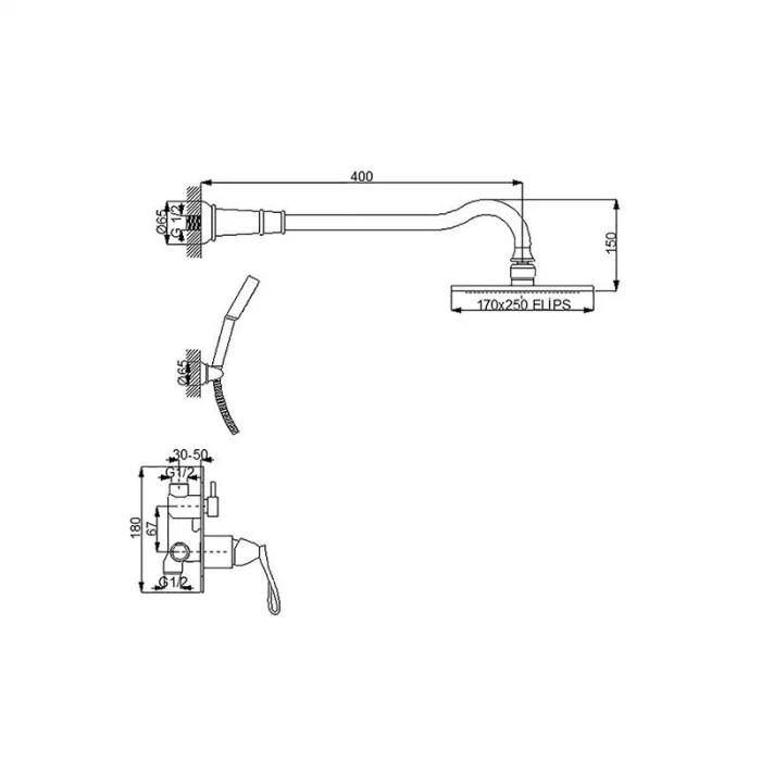Newarc Golden Ankastre Banyo Bataryası Altın