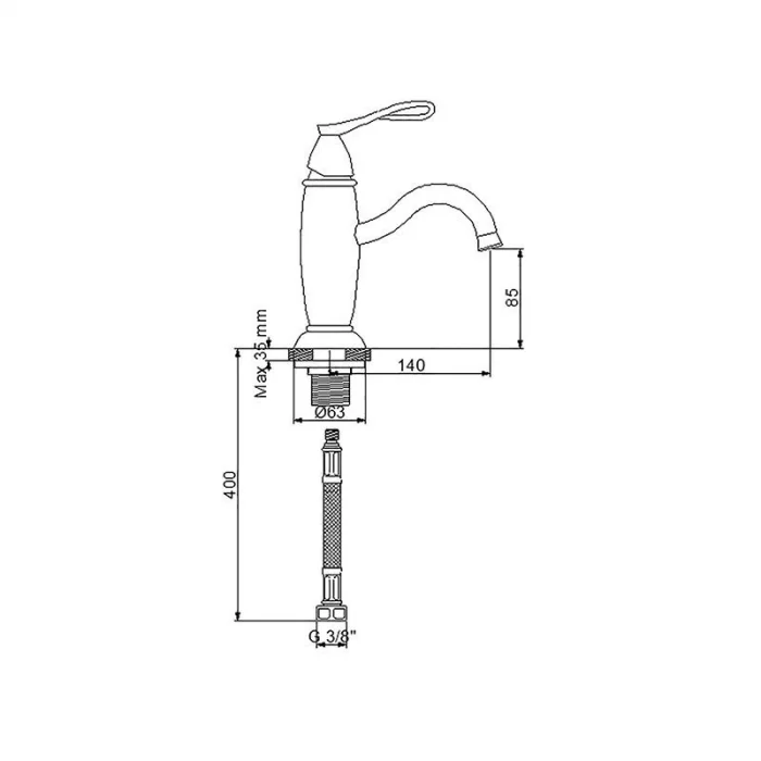 Newarc Golden Lavabo Bataryası Altın