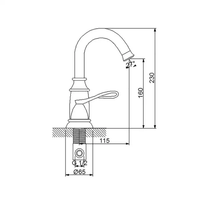 Newarc Golden Üç Delikli Lavabo Bataryası Altın