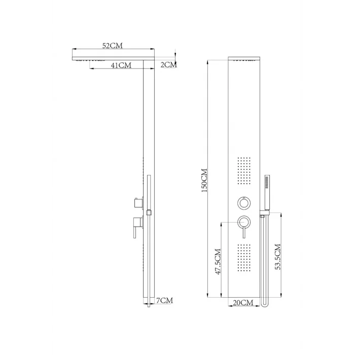 Newarc Idea Duş Paneli Parlak Bakır