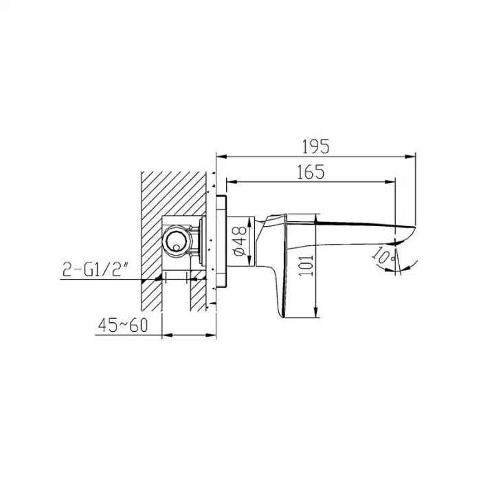 Newarc Lıfe Ankastre Lavabo Bataryası Siyah