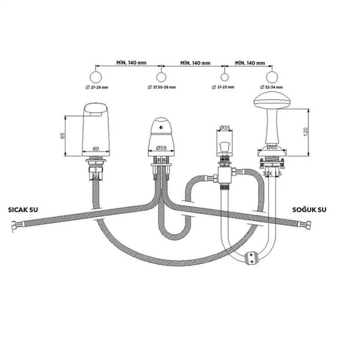 Newarc MasterAnkastre Küvet Bataryası